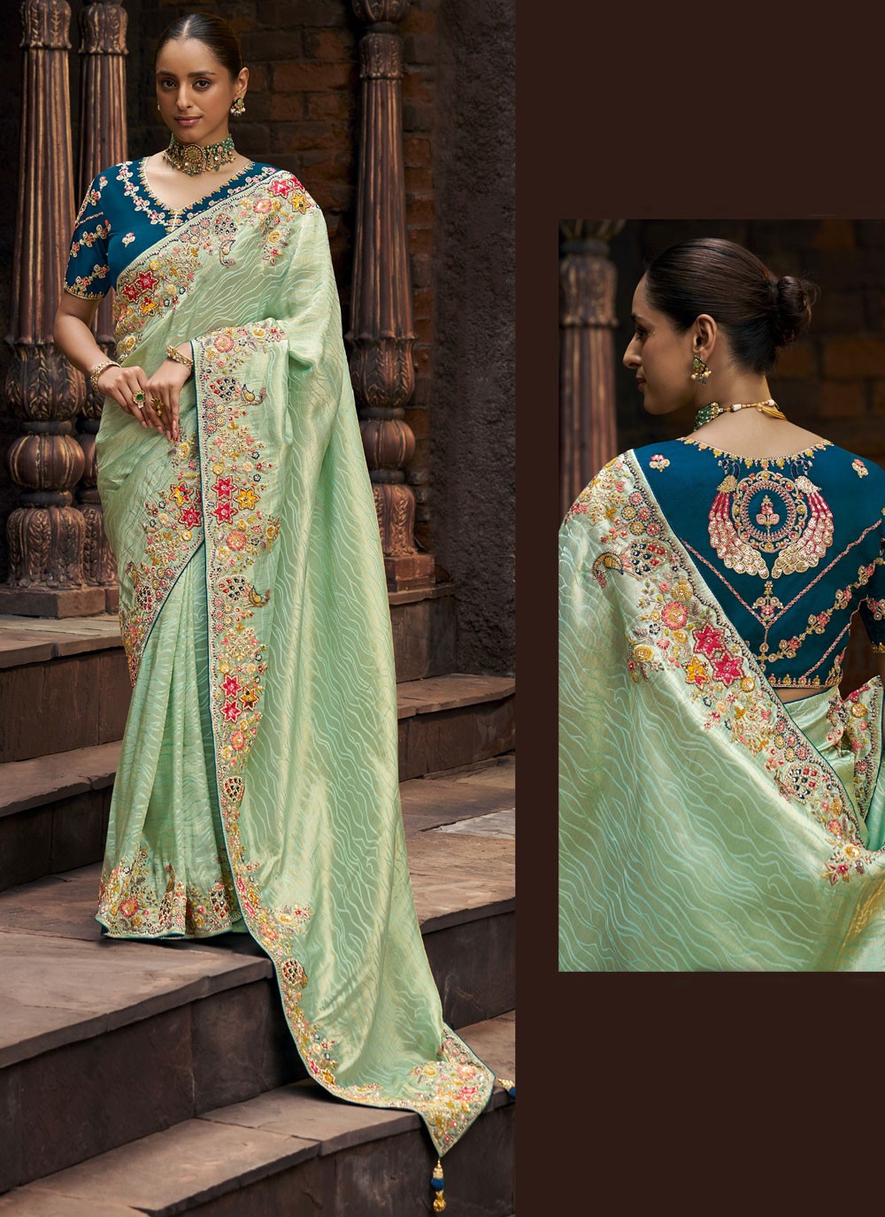 Classic Embroidered Tissue, Viscose Saree - S9502