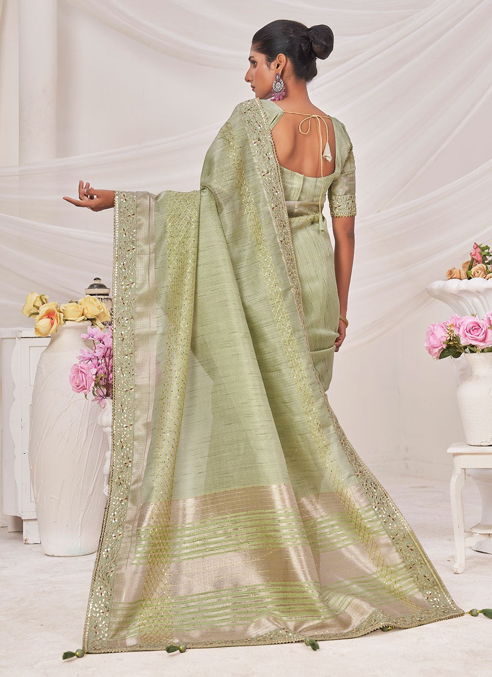 Classic Embroidered Silk Saree - S6750