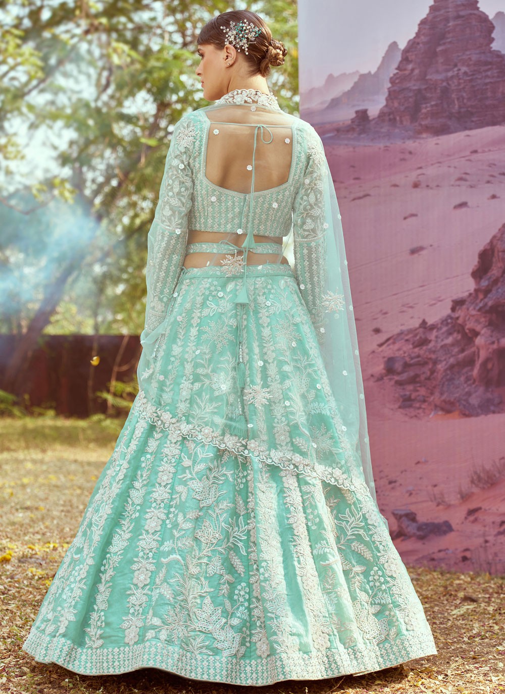 Beads Organza A - Line Lehenga - L2931