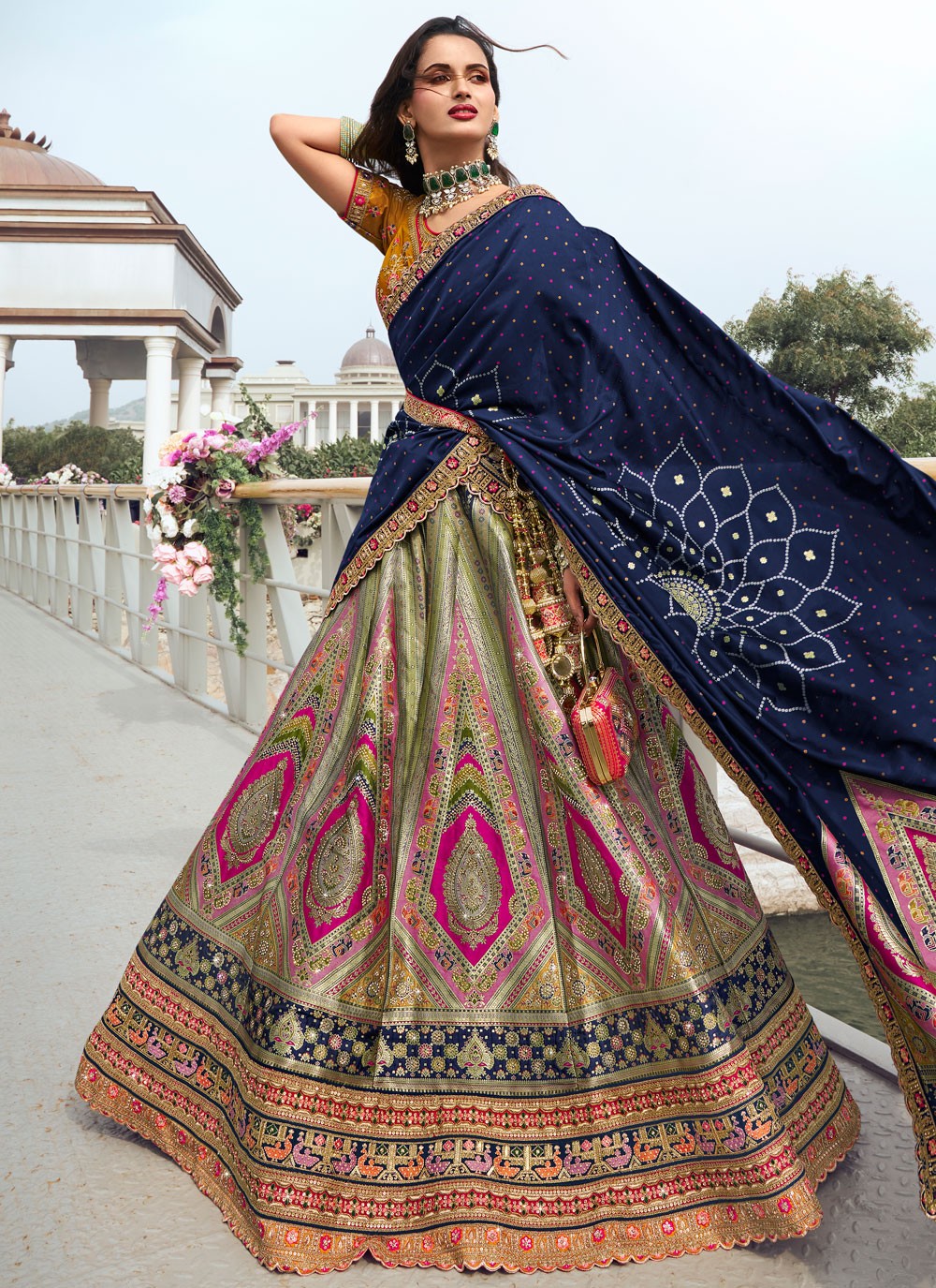 Embroidered Silk A - Line Lehenga - L2244