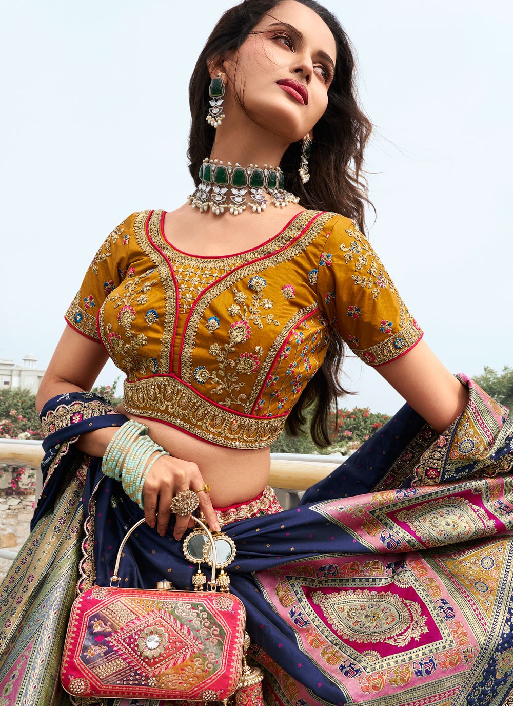 Embroidered Silk A - Line Lehenga - L2244