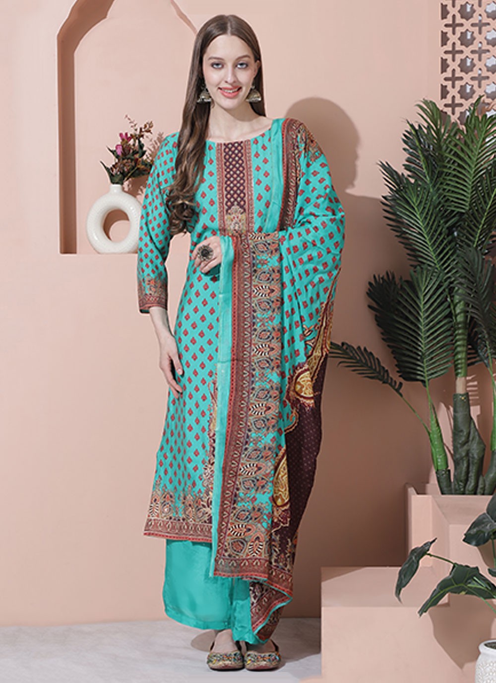 Muslin Salwar Suit - T2554