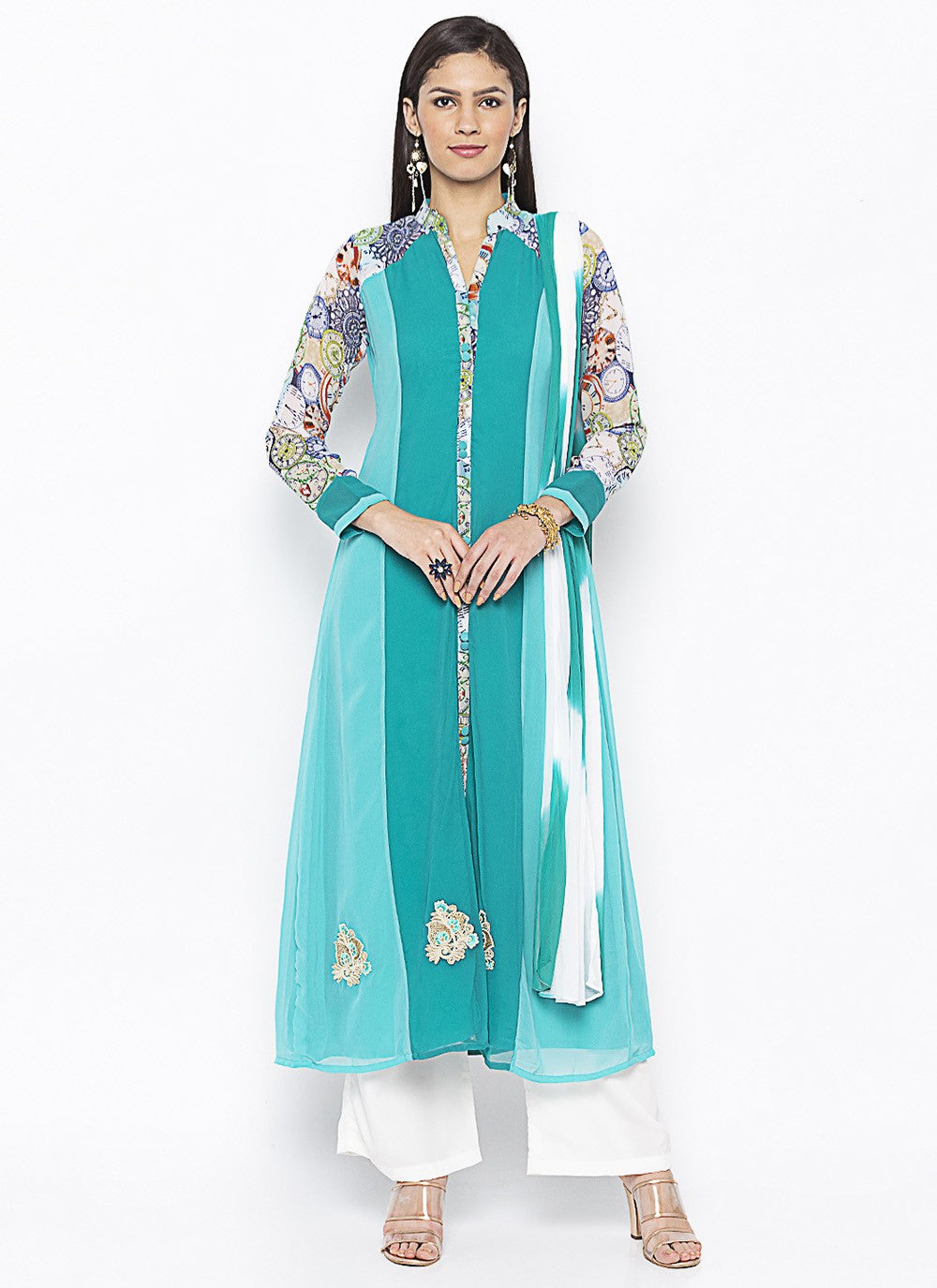 Georgette Pant Style Suit - T566