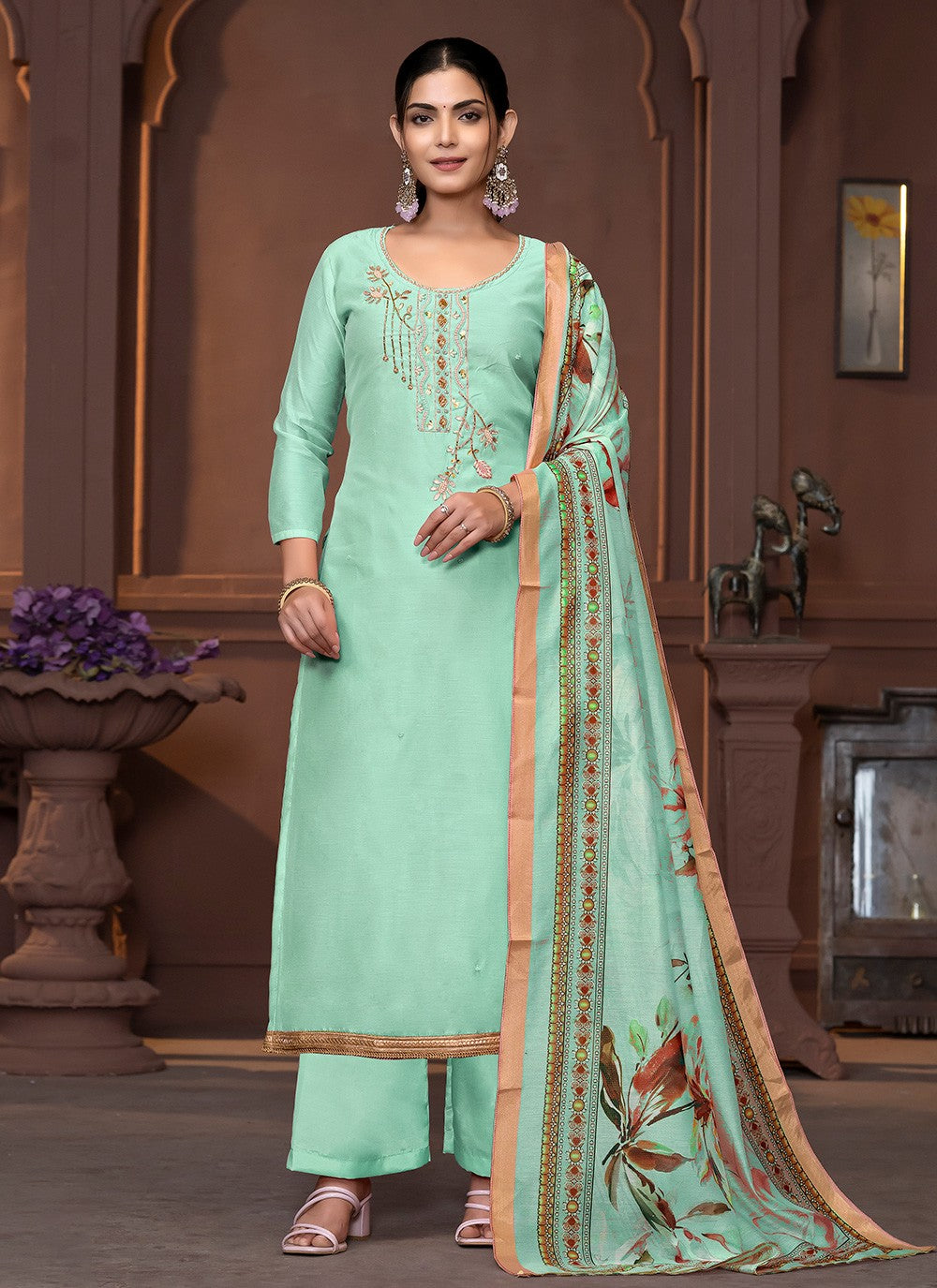 Modal Pant Style Suit - T3457