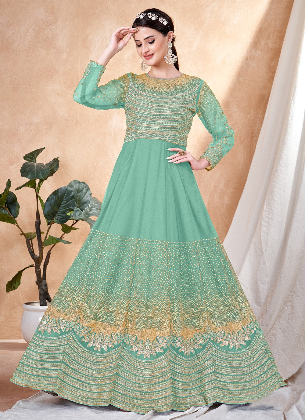 Net Salwar Suit - T1426