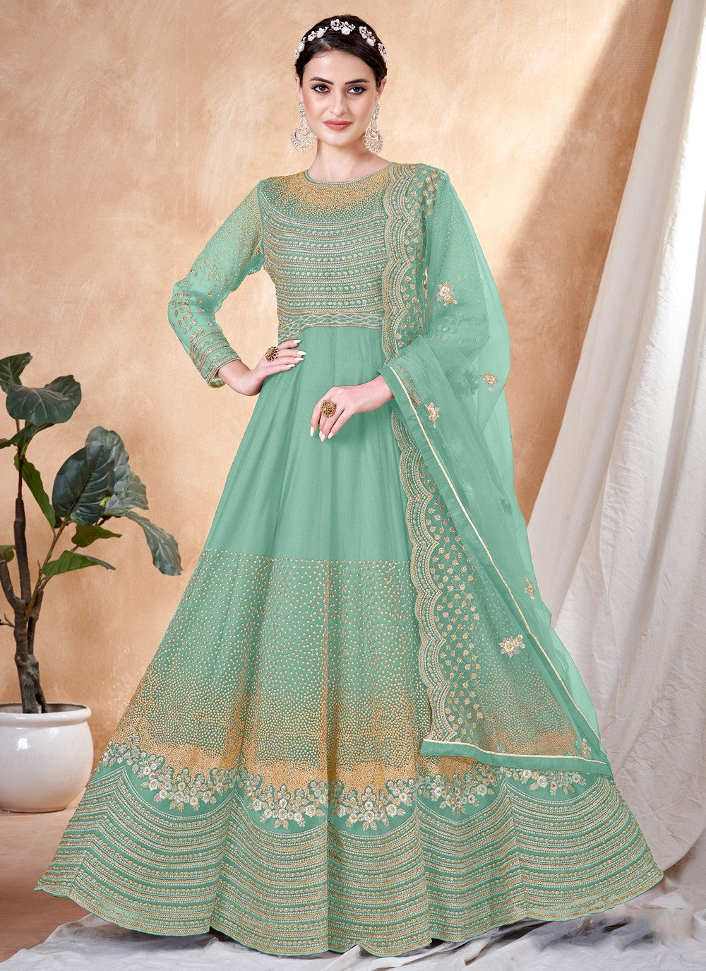 Net Salwar Suit - T1426