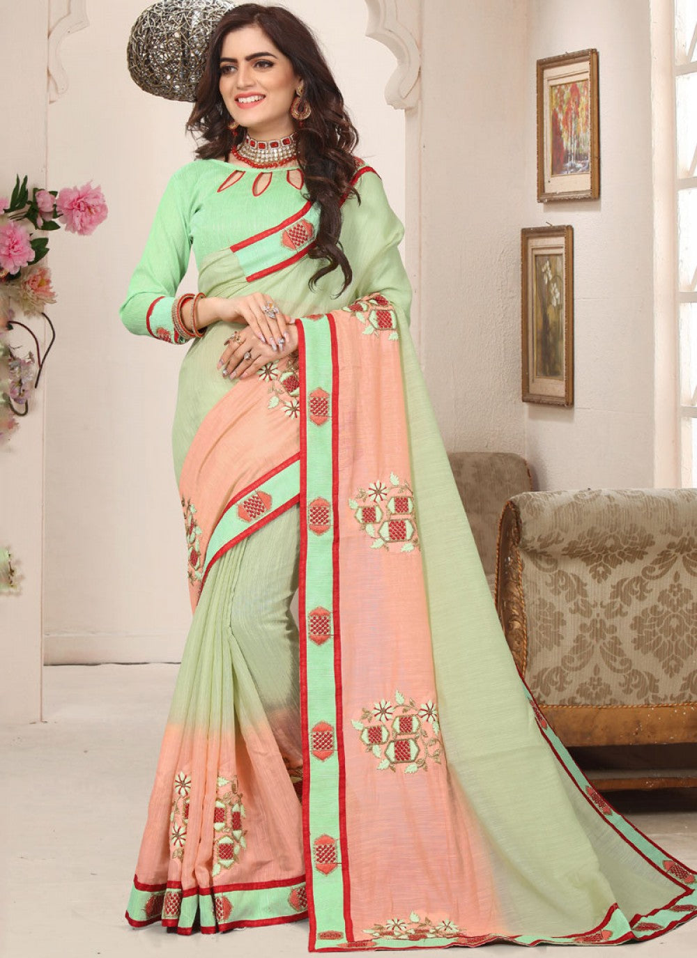 Trendy Resham Cotton Silk Saree - S0086