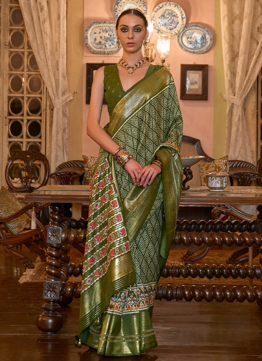 Classic Printed Patola Silk Saree - S2797