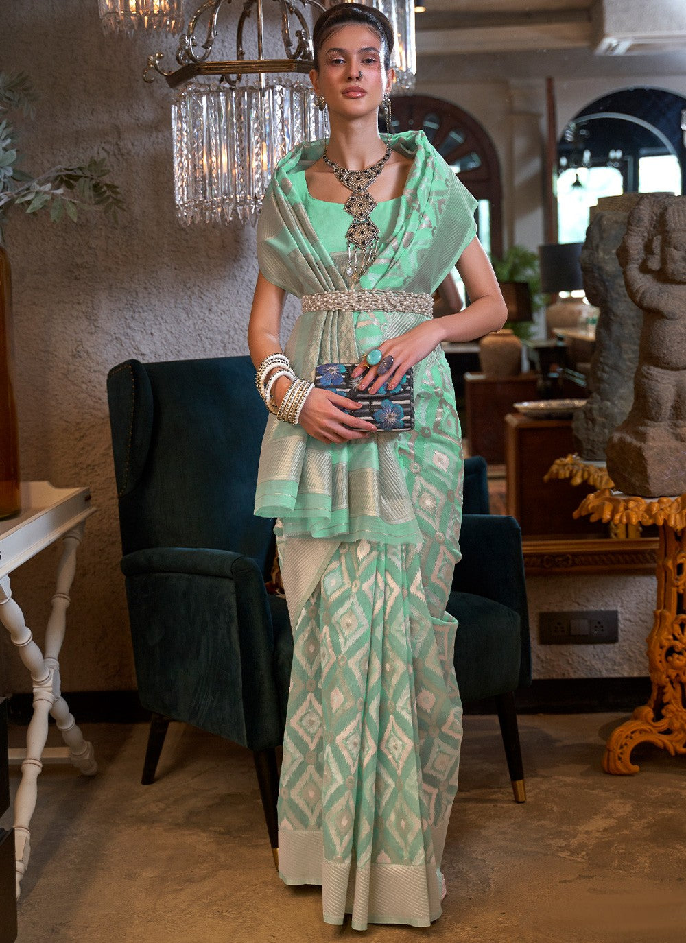 Classic Hand Embroidery Patola Silk Saree - S2779