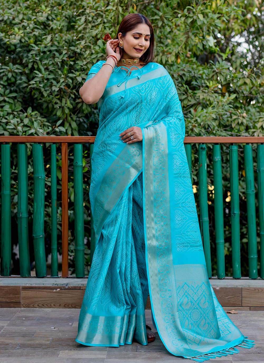 Contemporary Border Work Silk Saree - S8949