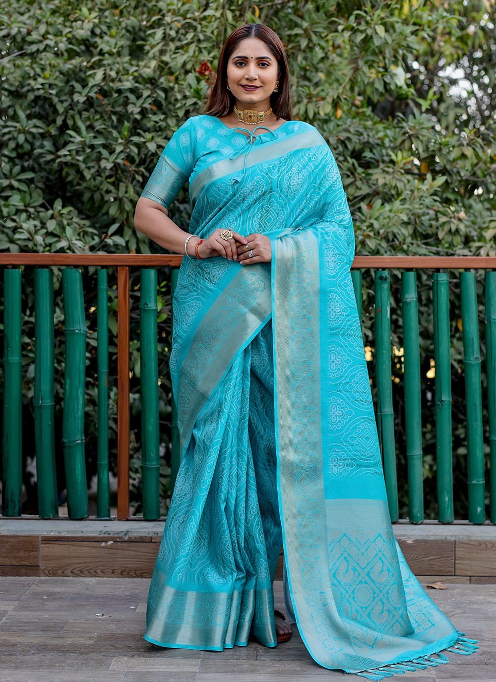 Contemporary Border Work Silk Saree - S8949