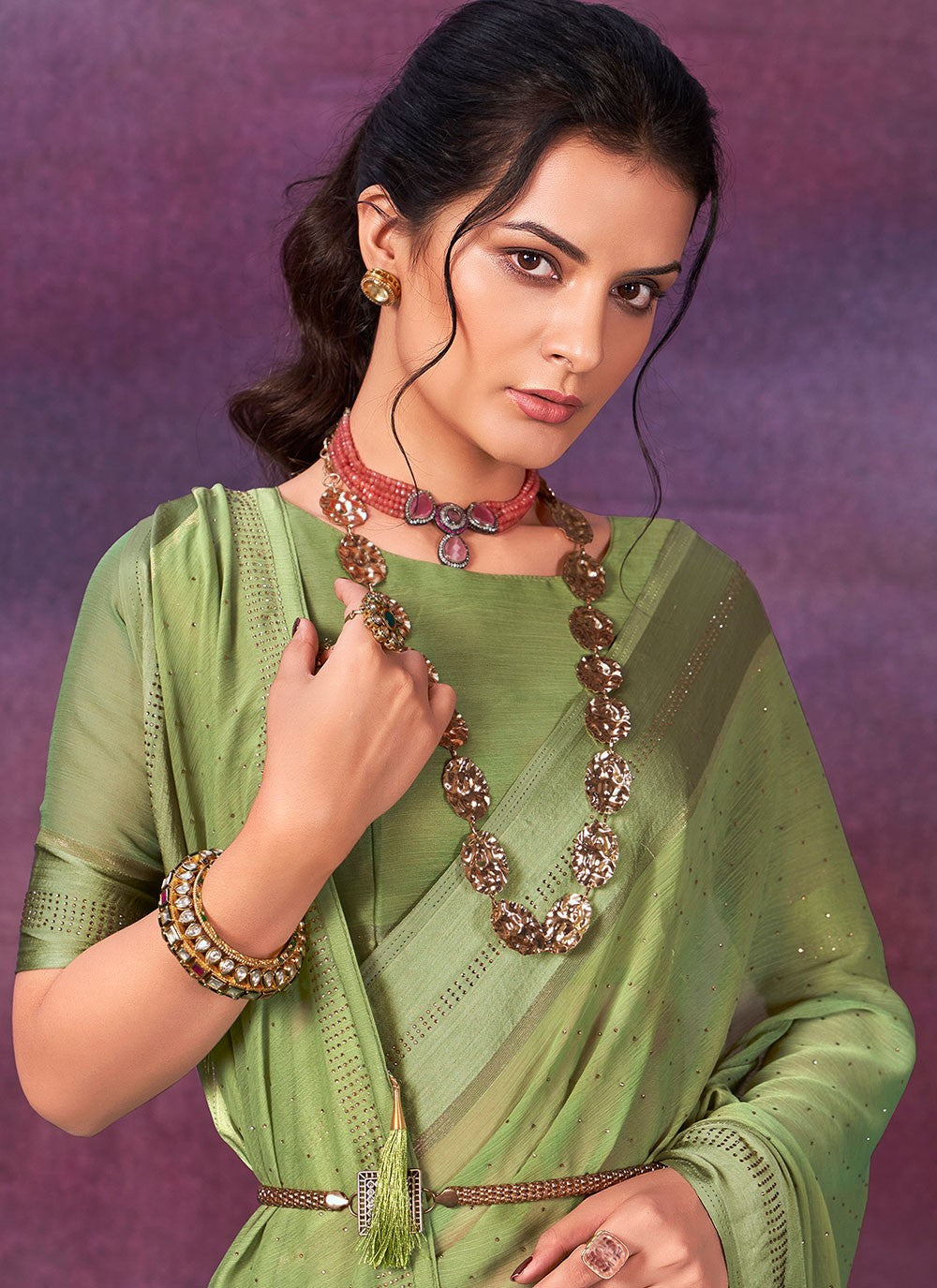 Classic Woven Chiffon Saree - S6704