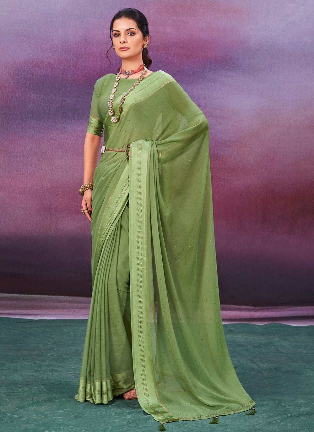 Classic Woven Chiffon Saree - S6704