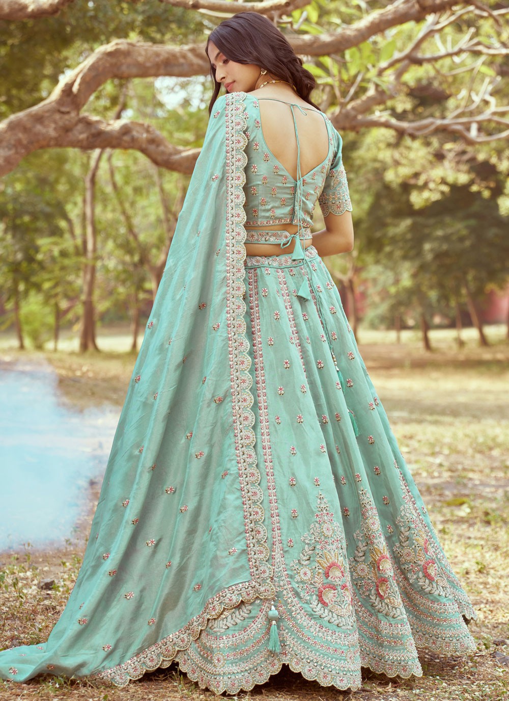 Beads Organza A - Line Lehenga - L2931