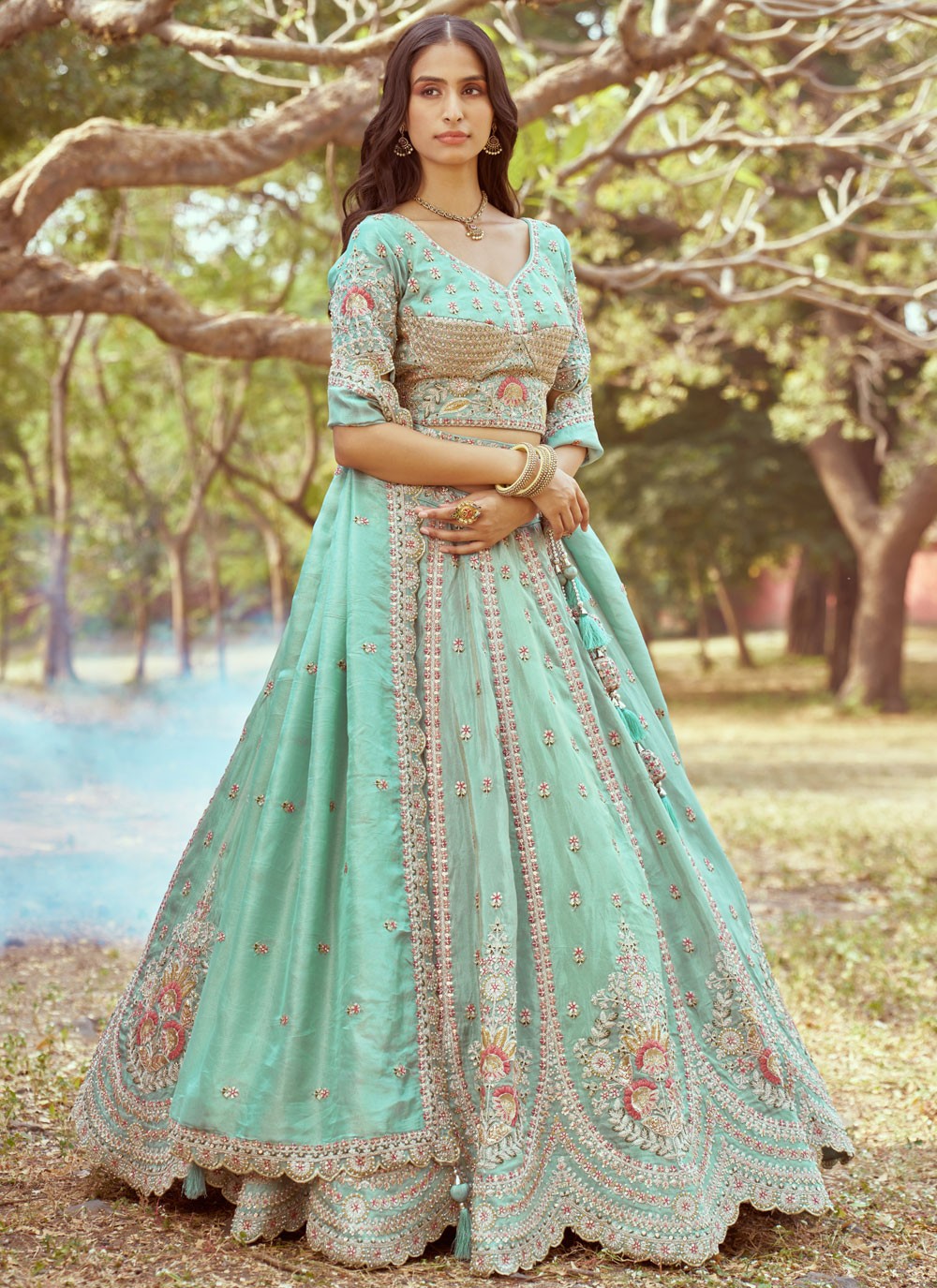 Beads Organza A - Line Lehenga - L2931