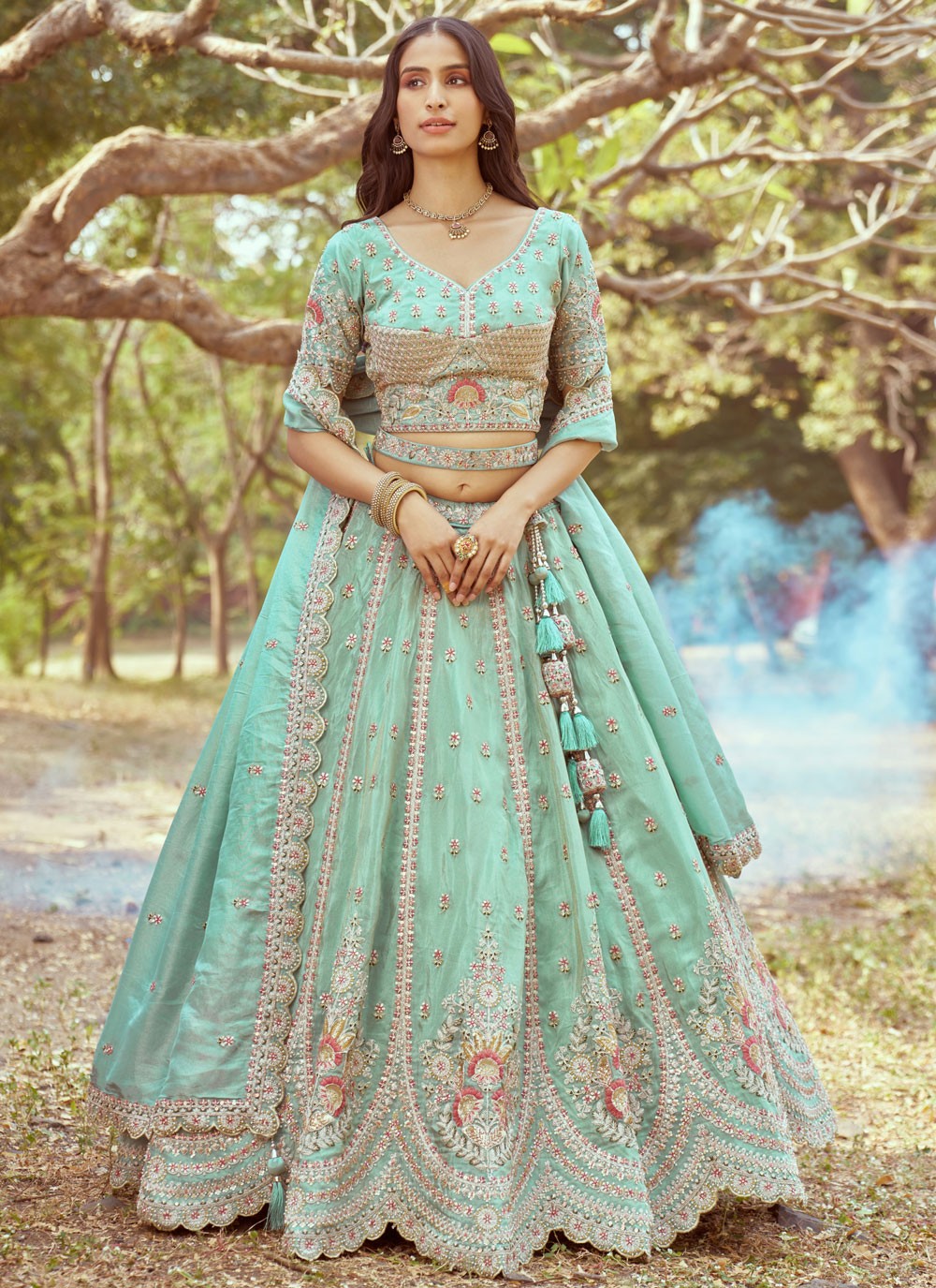 Beads Organza A - Line Lehenga - L2931