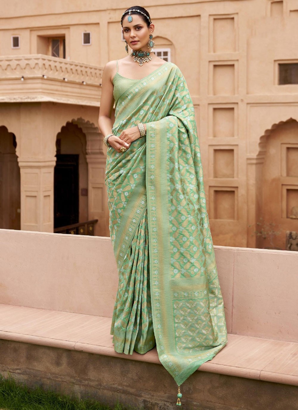 Classic Jaal Banarasi Silk Saree - S9970