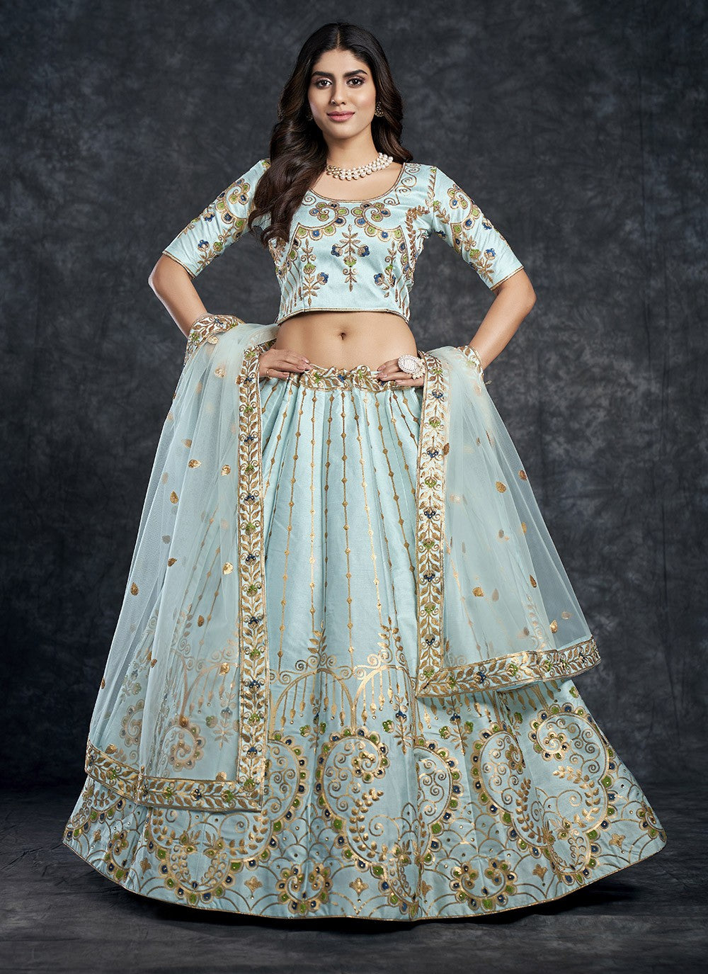 Dimond Silk A - Line Lehenga - L0795