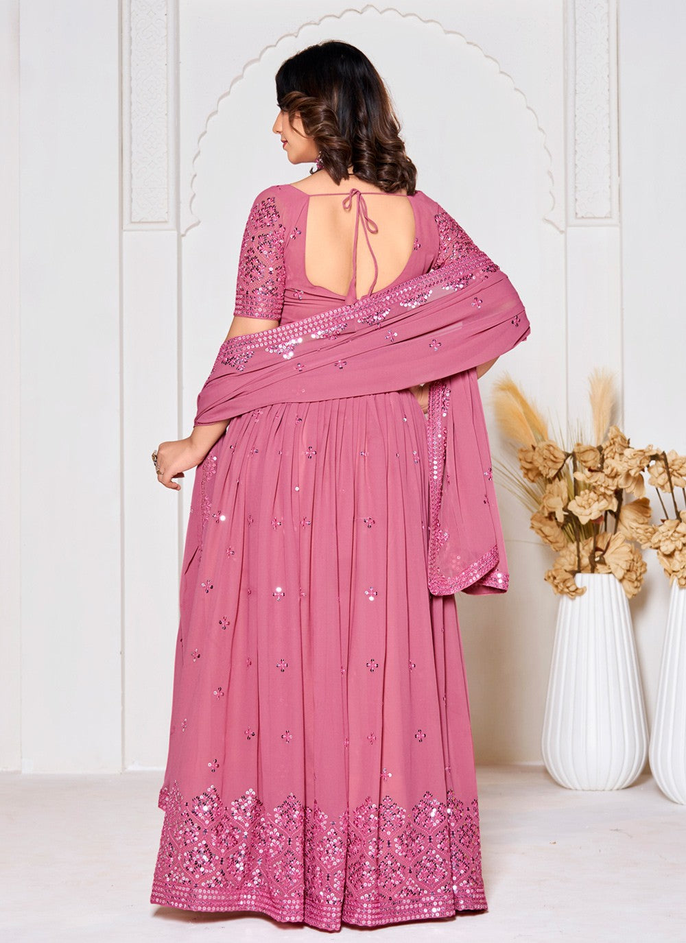 Embroidered Georgette A - Line Lehenga - L2308