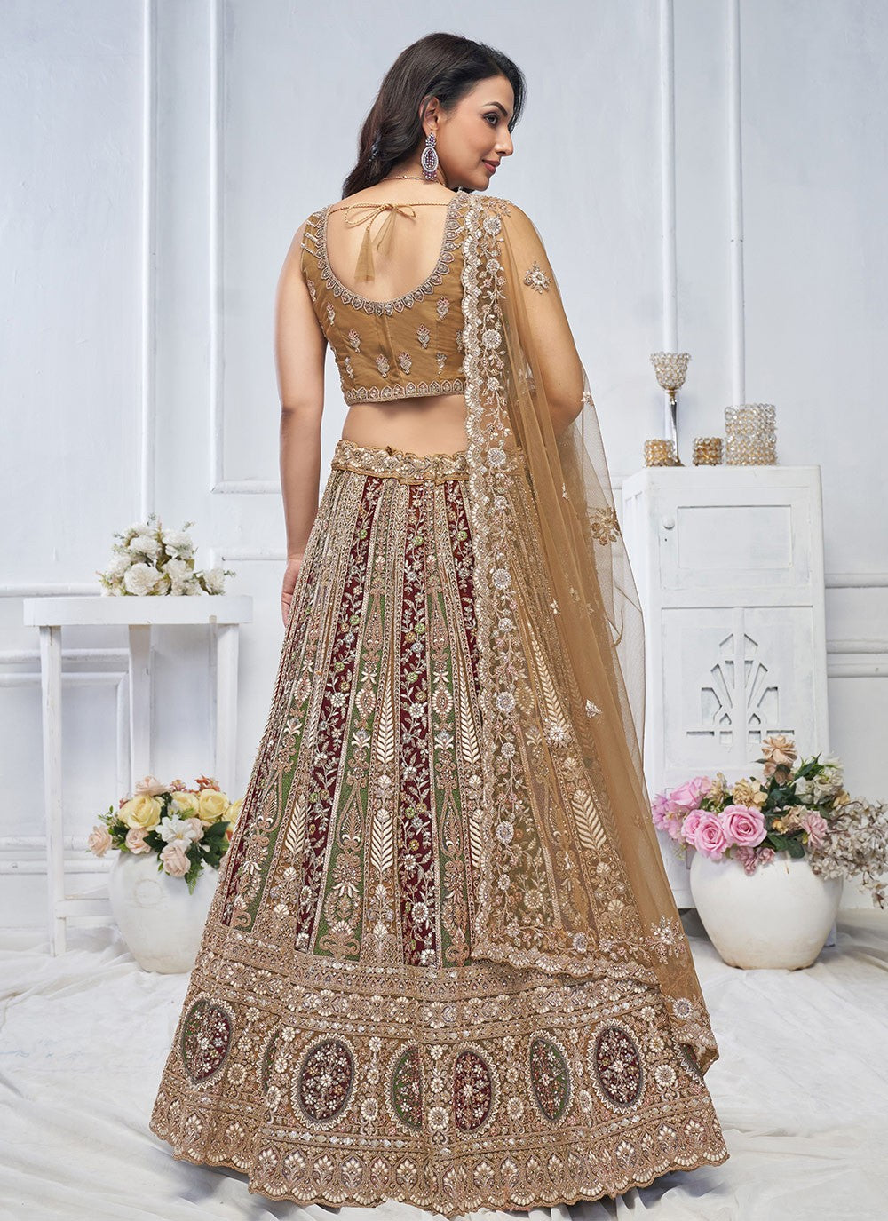 Embroidered Net A - Line Lehenga - L2762