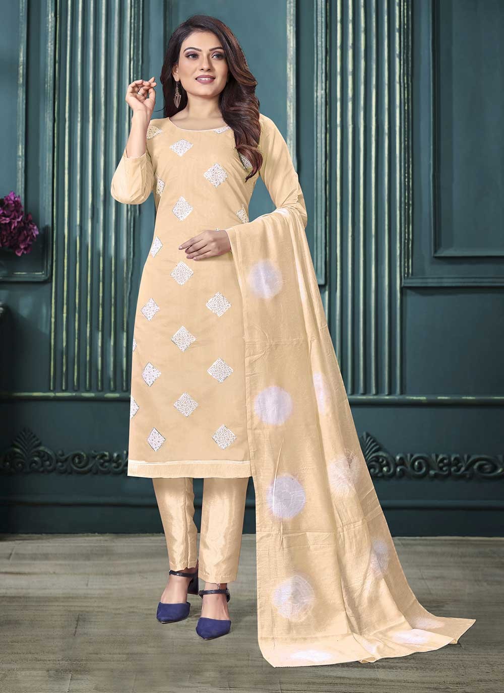 Silk Salwar Suit - T825