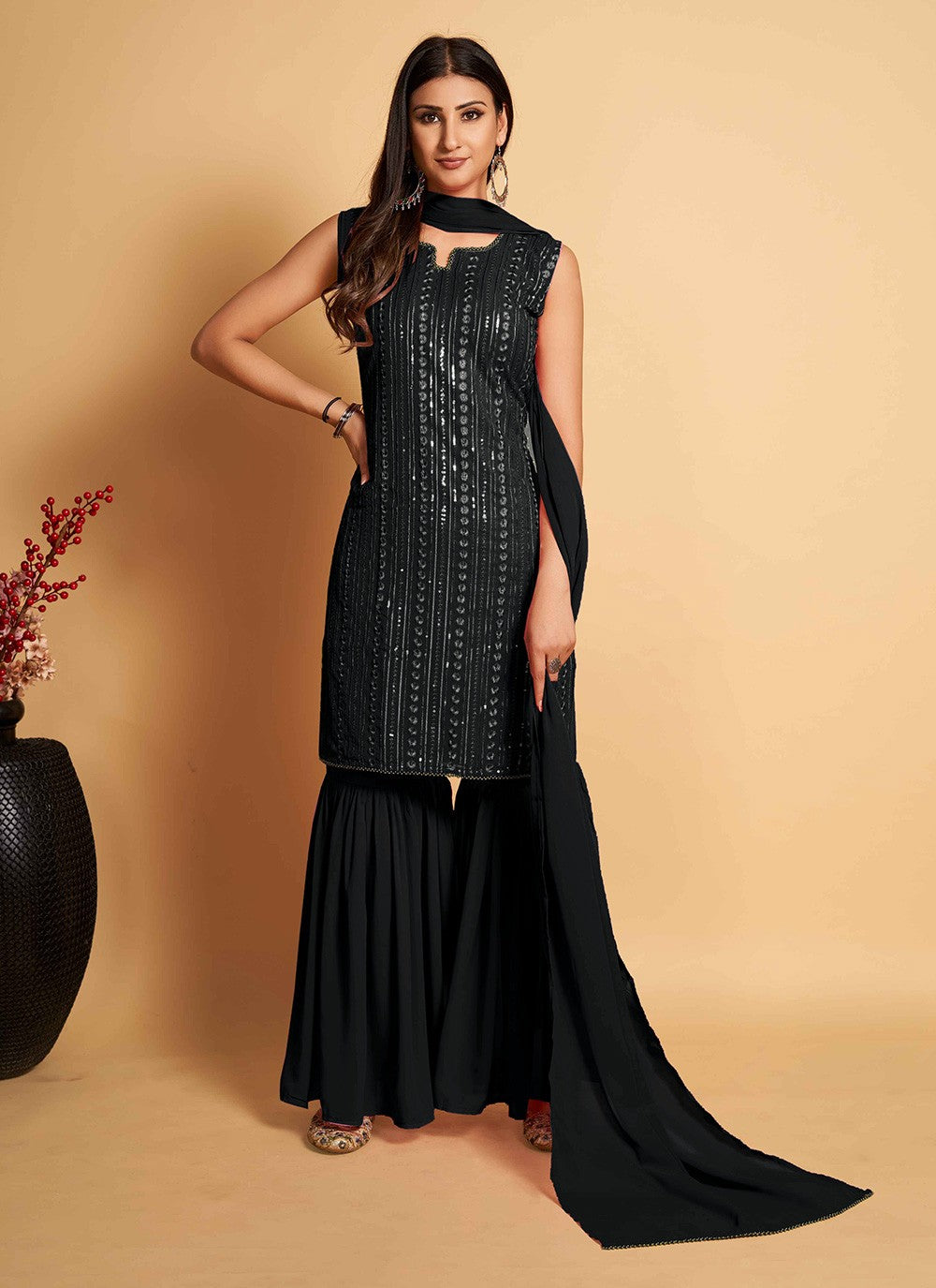 Georgette Palazzo Suit - T1188