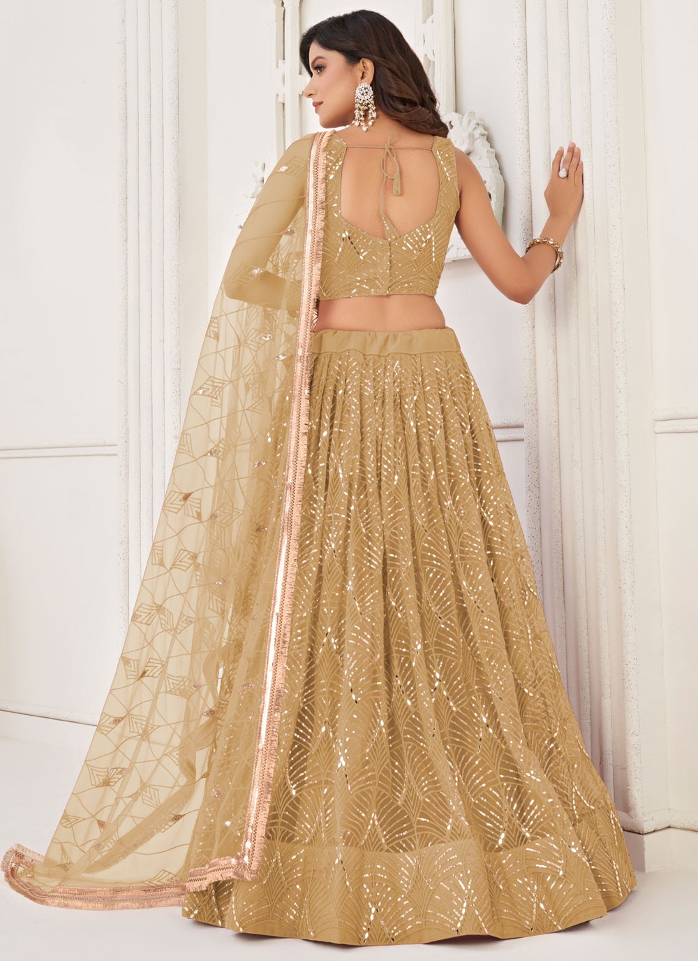 Embroidered Net A - Line Lehenga - L3011