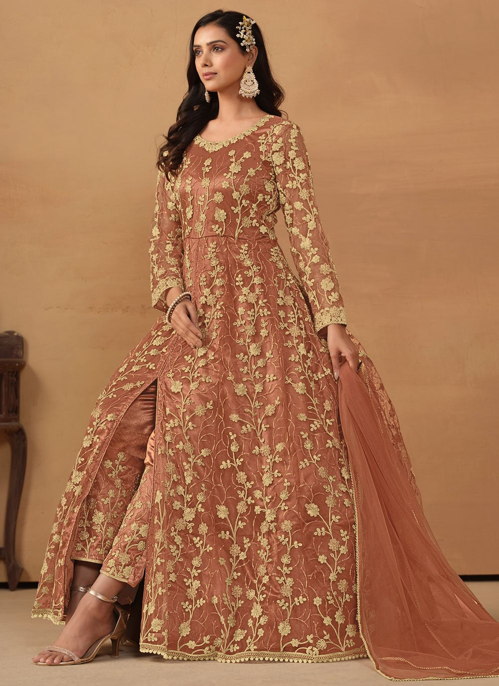 Net Salwar Suit - T3182