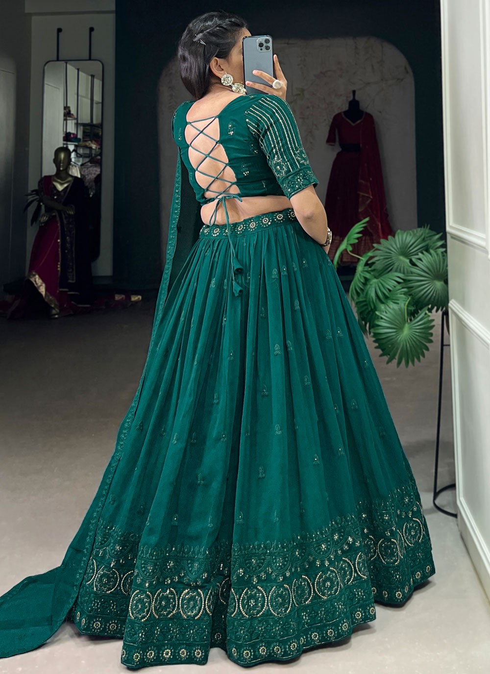 Embroidered Georgette A - Line Lehenga - L2748