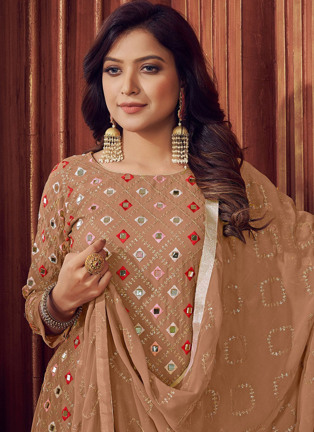 Faux Georgette Pakistani Suit - T661