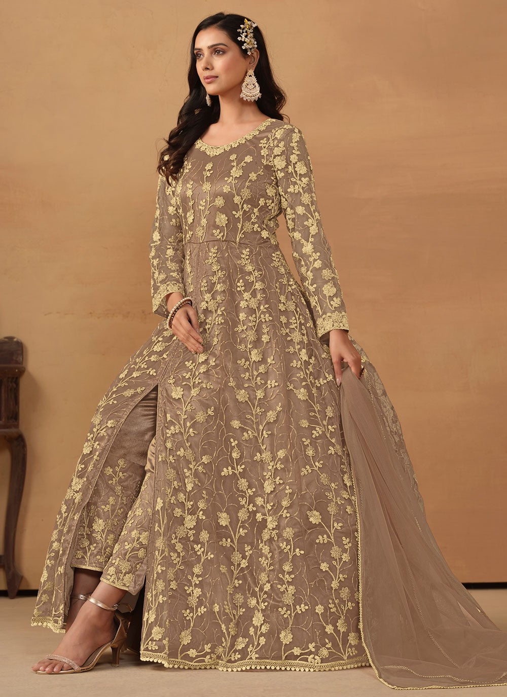 Net Salwar Suit - T3182