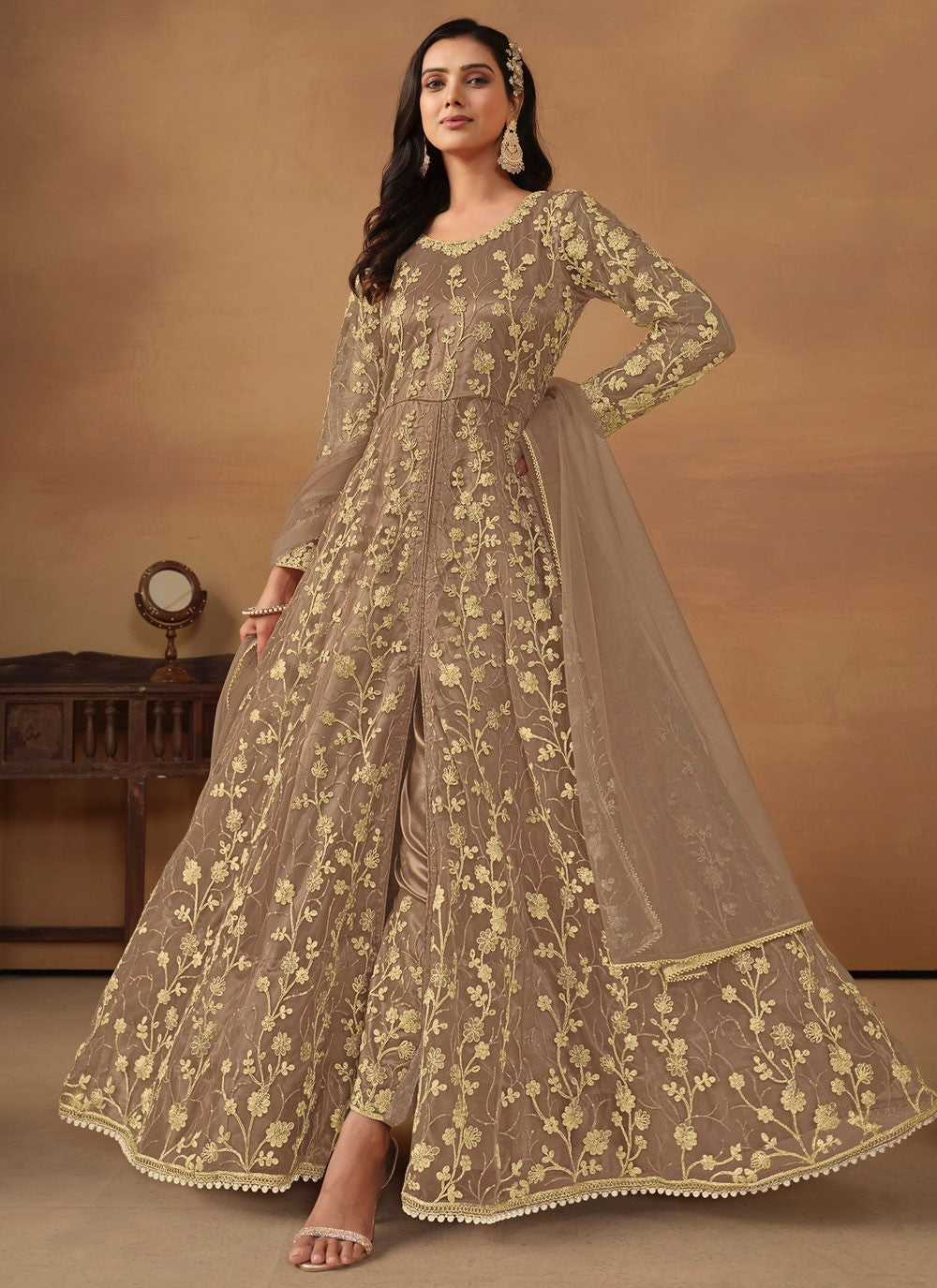 Net Salwar Suit - T3182