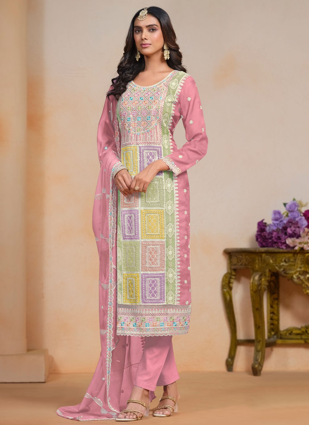 Organza Salwar Suit - T3660