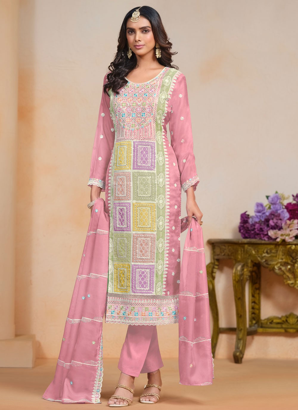 Organza Salwar Suit - T3660