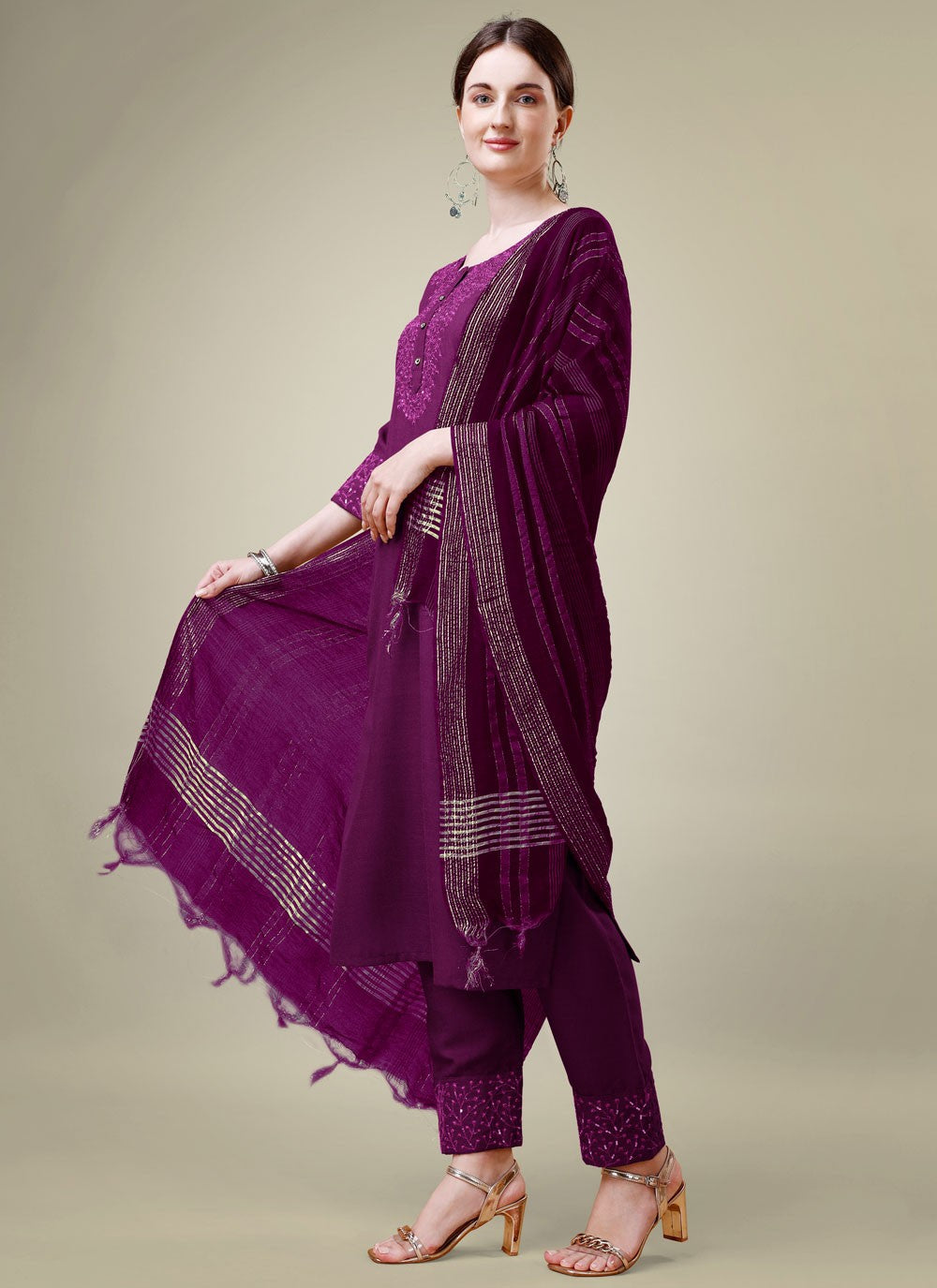 Blended Cotton Salwar Suit - T2419