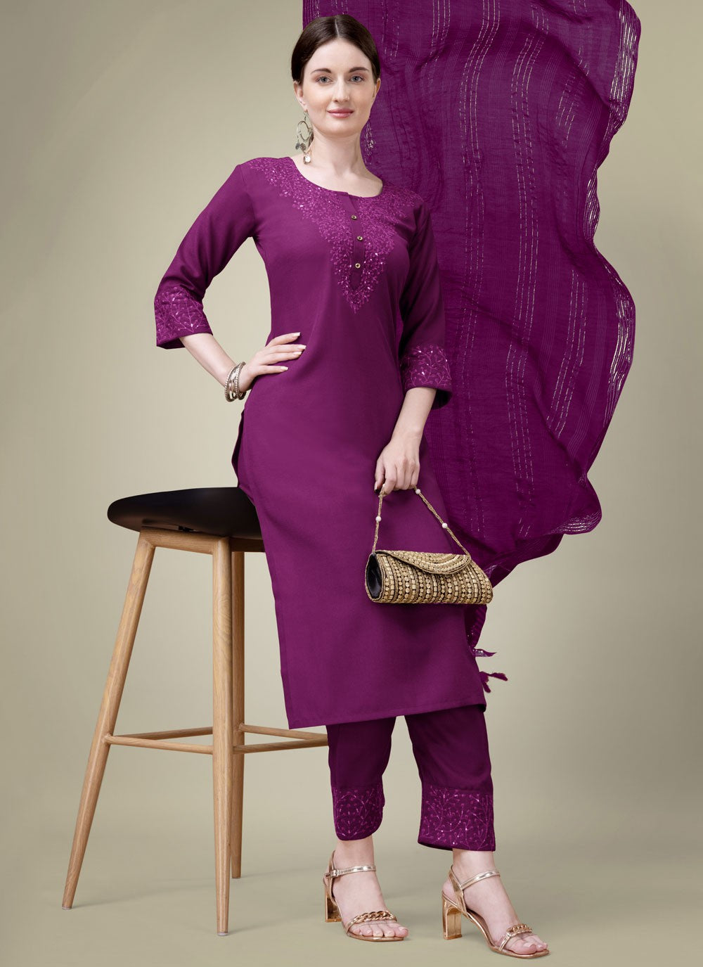 Blended Cotton Salwar Suit - T2419