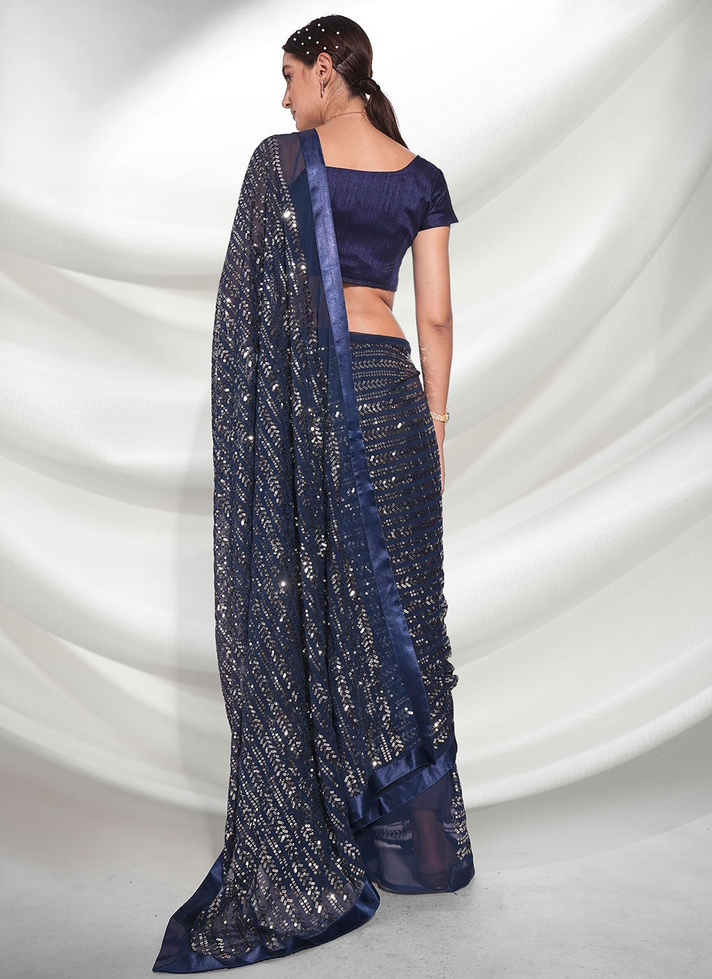 Classic Embroidered Georgette Saree - S3114