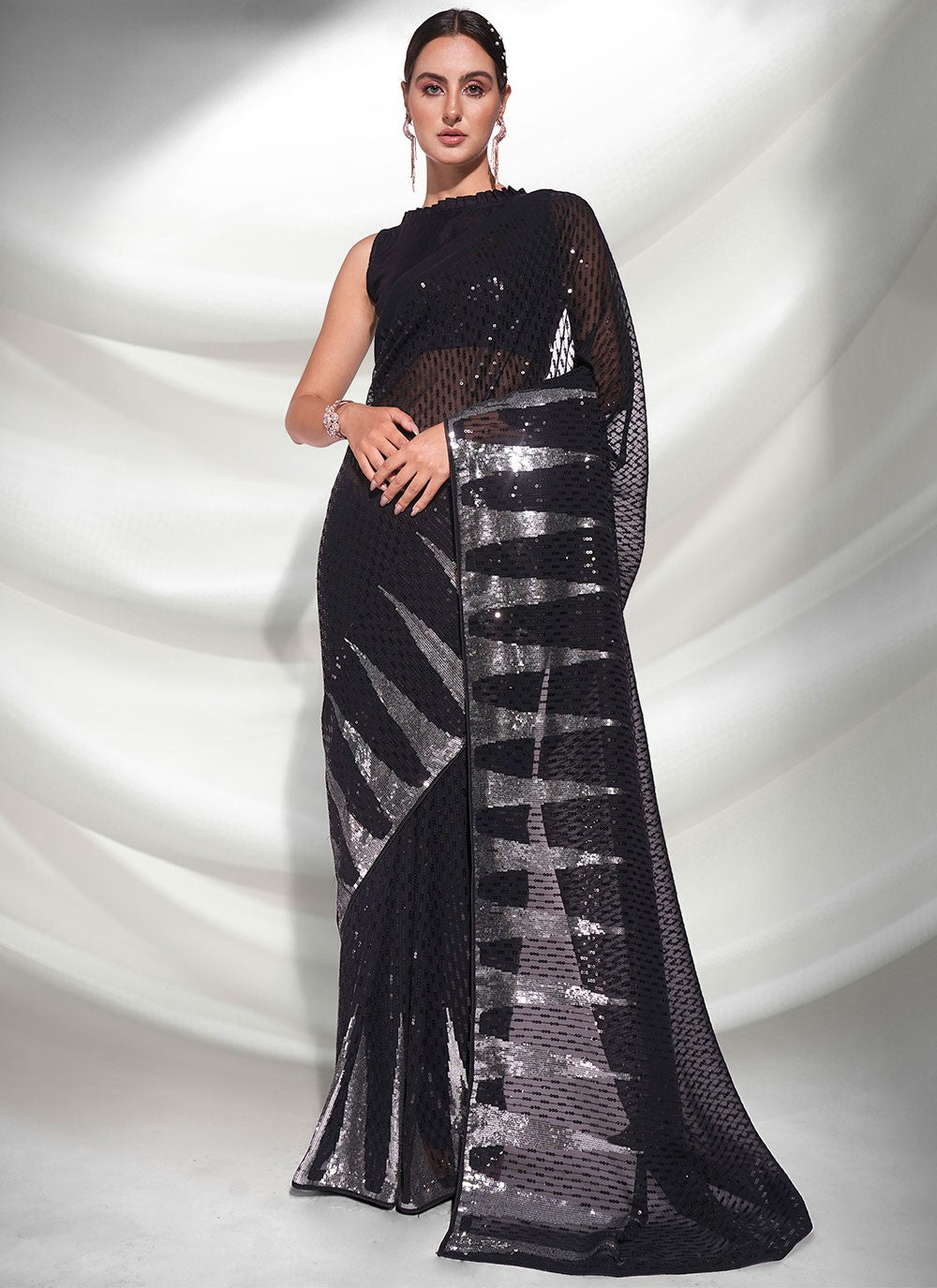 Classic Embroidered Georgette Saree - S3114