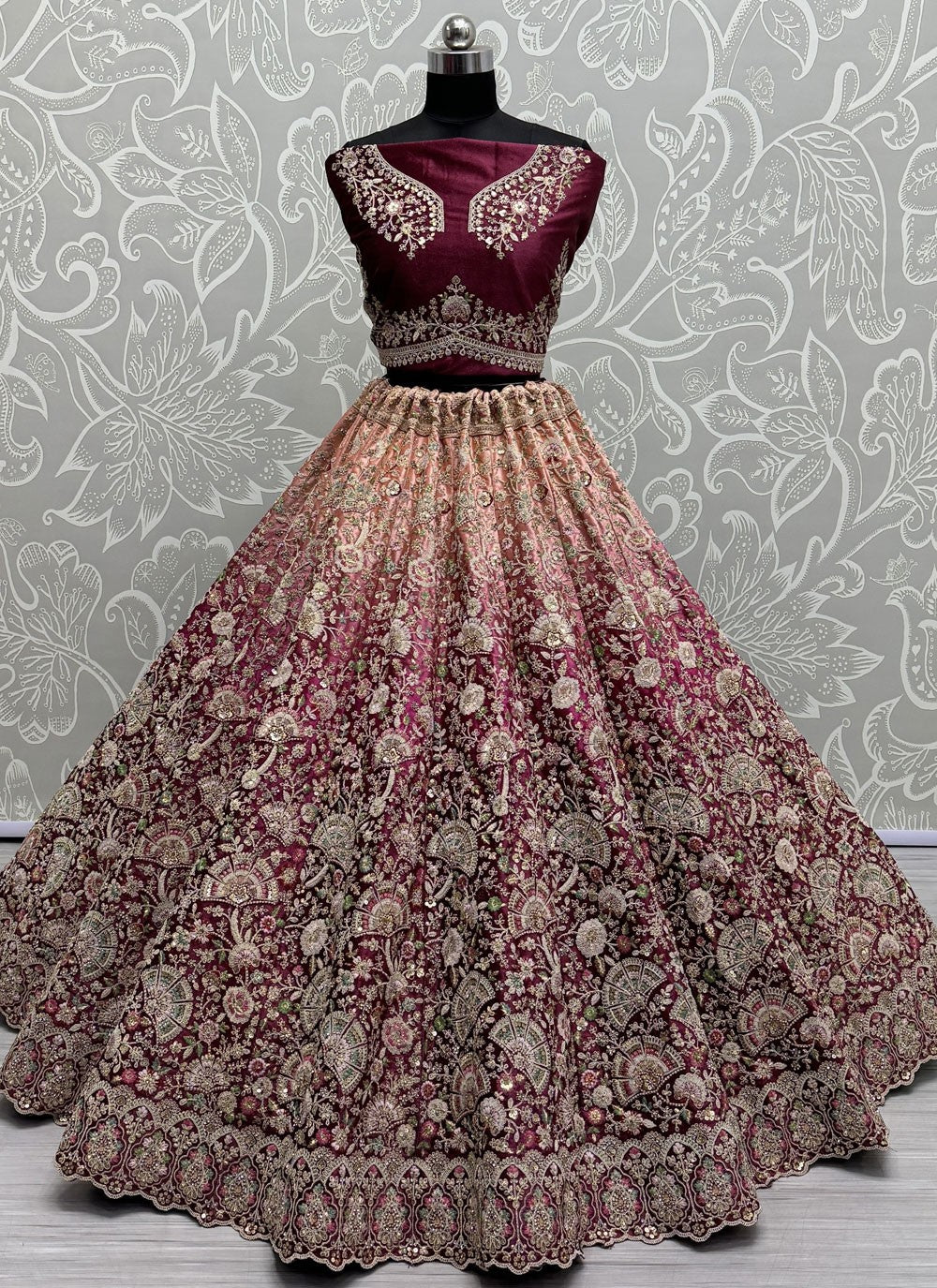 Diamond Velvet A - Line Lehenga - L2265