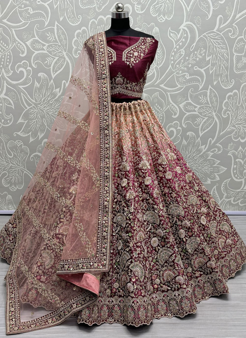 Diamond Velvet A - Line Lehenga - L2265