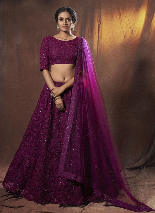 Sequins Net A - Line Lehenga - L0149