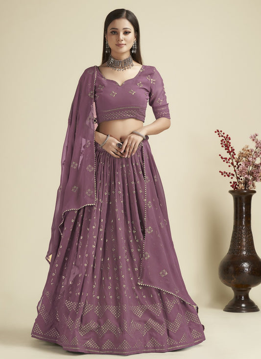 Embroidered Georgette A - Line Lehenga - L1134