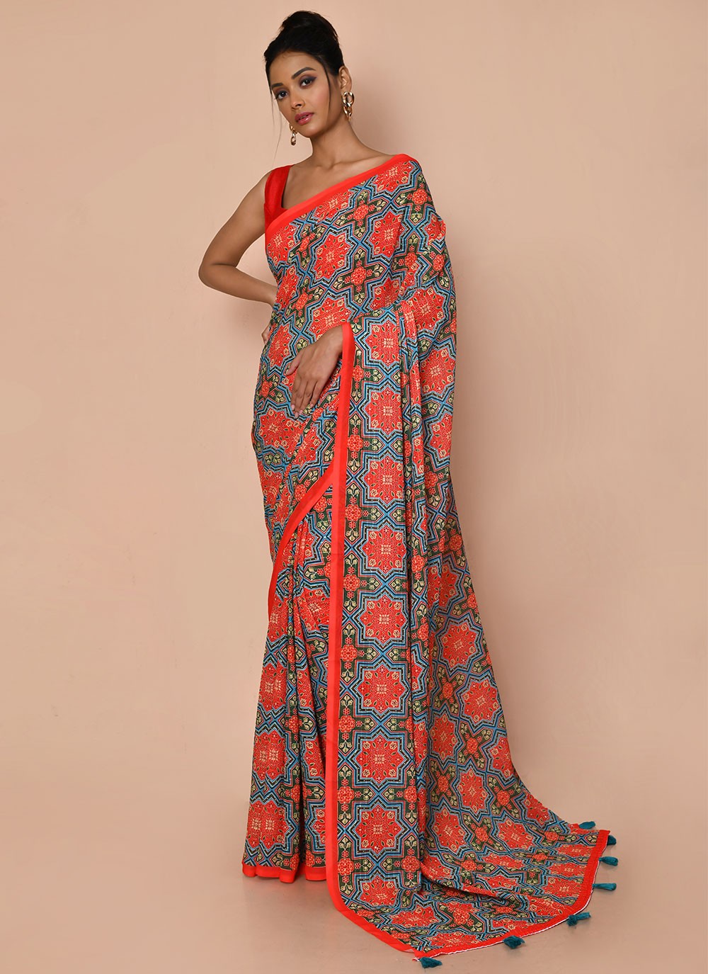 Trendy Printed Faux Georgette Saree - S2991