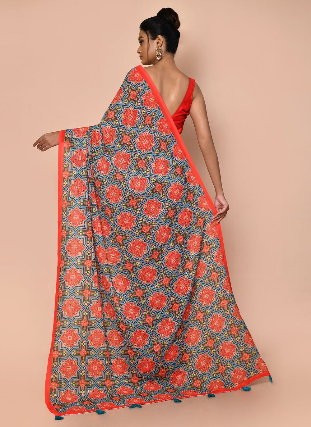 Trendy Printed Faux Georgette Saree - S2991