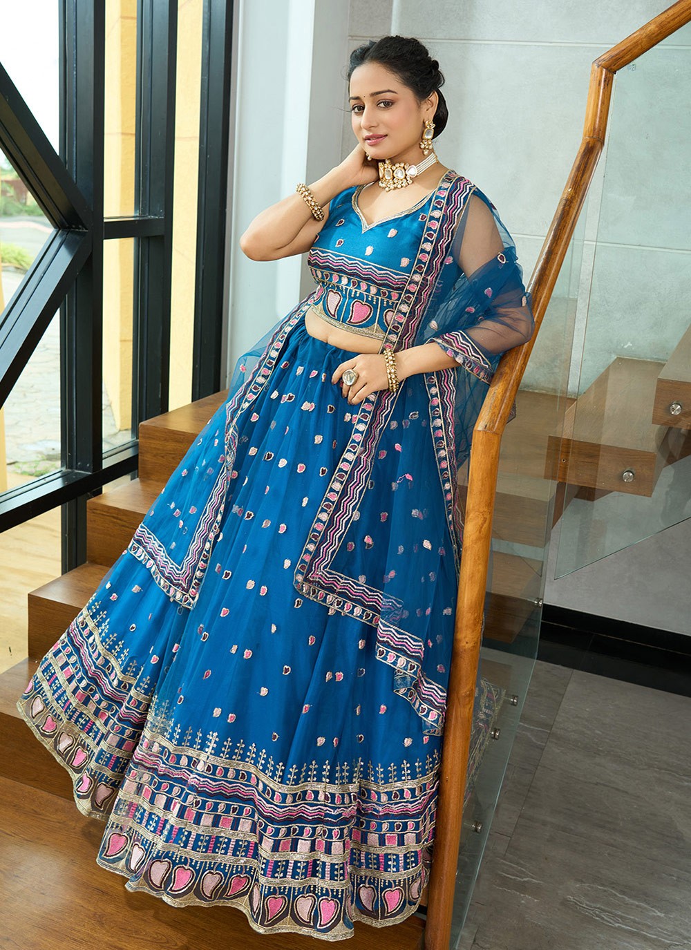 Embroidered Georgette A - Line Lehenga - L2294