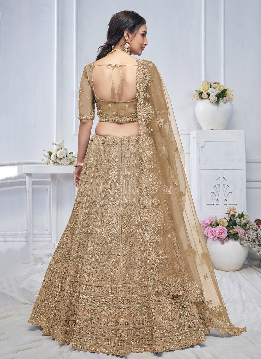 Embroidered Net A - Line Lehenga - L2762