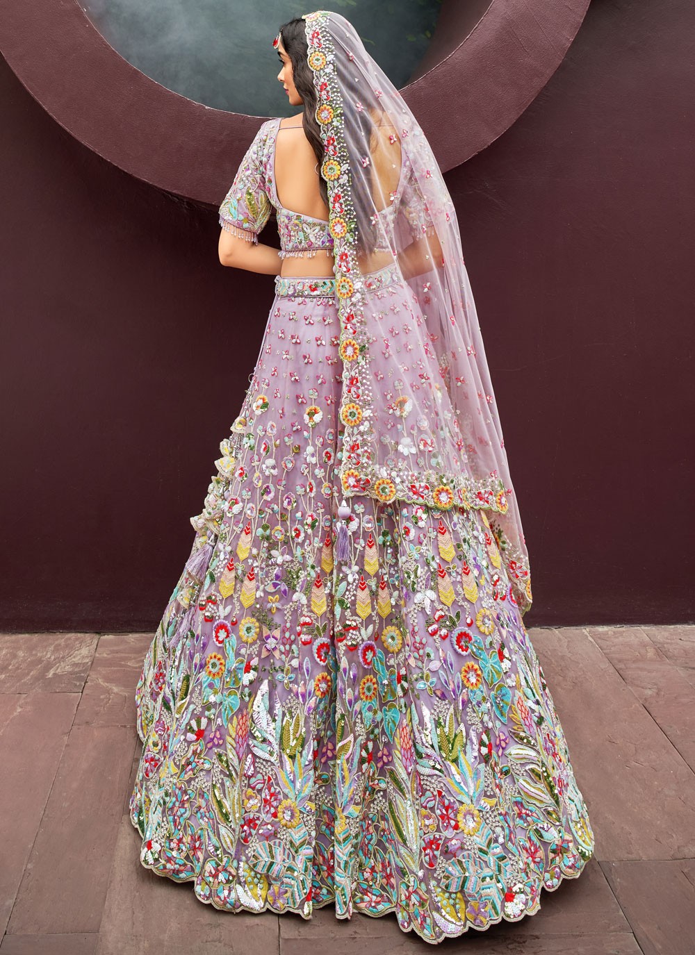 Embroidered Tissue A - Line Lehenga - L2700