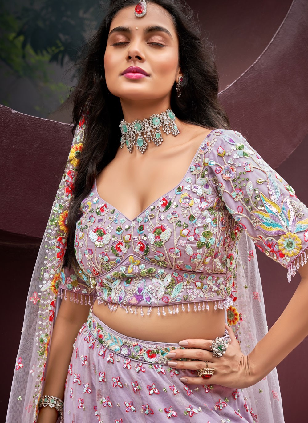 A - Line Lehenga Embroidered Net - L9511A