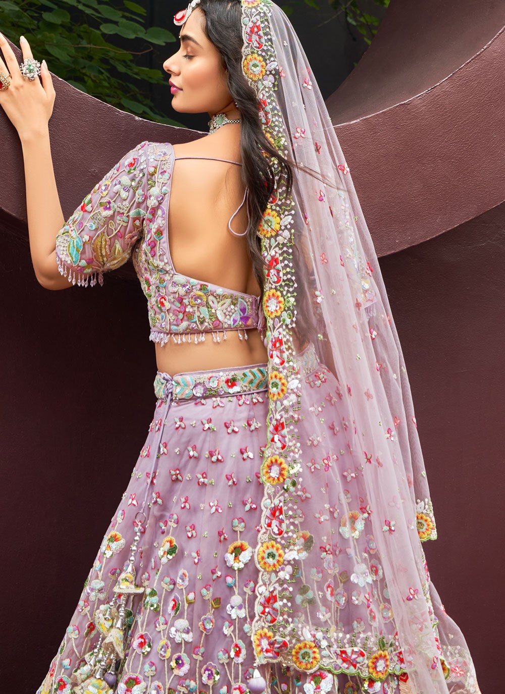 Embroidered Tissue A - Line Lehenga - L2700