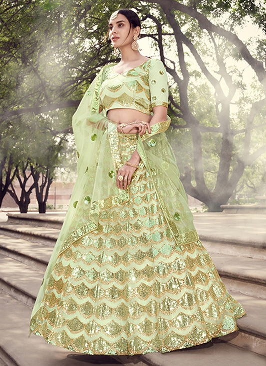 Sequins Net A - Line Lehenga - L0133